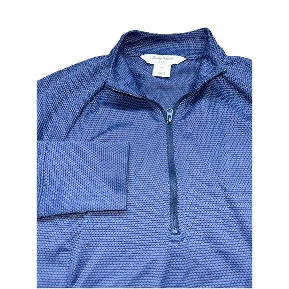 Tommy Bahama Golf‎ Women's Small Quarter Zip Honeycomb Pullover, Pockets, Navy - Picture 2 of 9